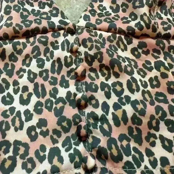 Urban Outfitters Satin Strappy Whimsigoth Animal Print Bustier Button Top Size M - Picture 2 of 9